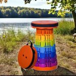 Outdoor Portable Rainbow Folding Chair Adjustable Telescopic Stool