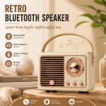 Creative Retro Radio Bluetooth Speaker Classical Music Player Sound Stereo Smart Speaker Wireless Card Mini Portable Subwoofer